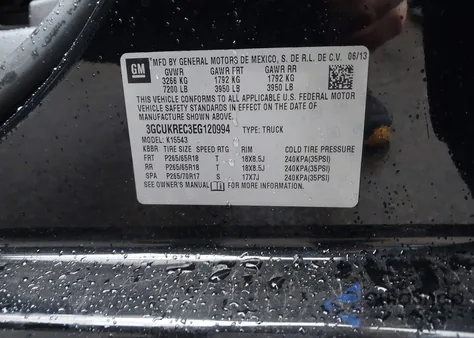 2014 Chevrolet Silverado 1500 2Lt from USA, damaged, VIN 3GCUKREC3EG120994